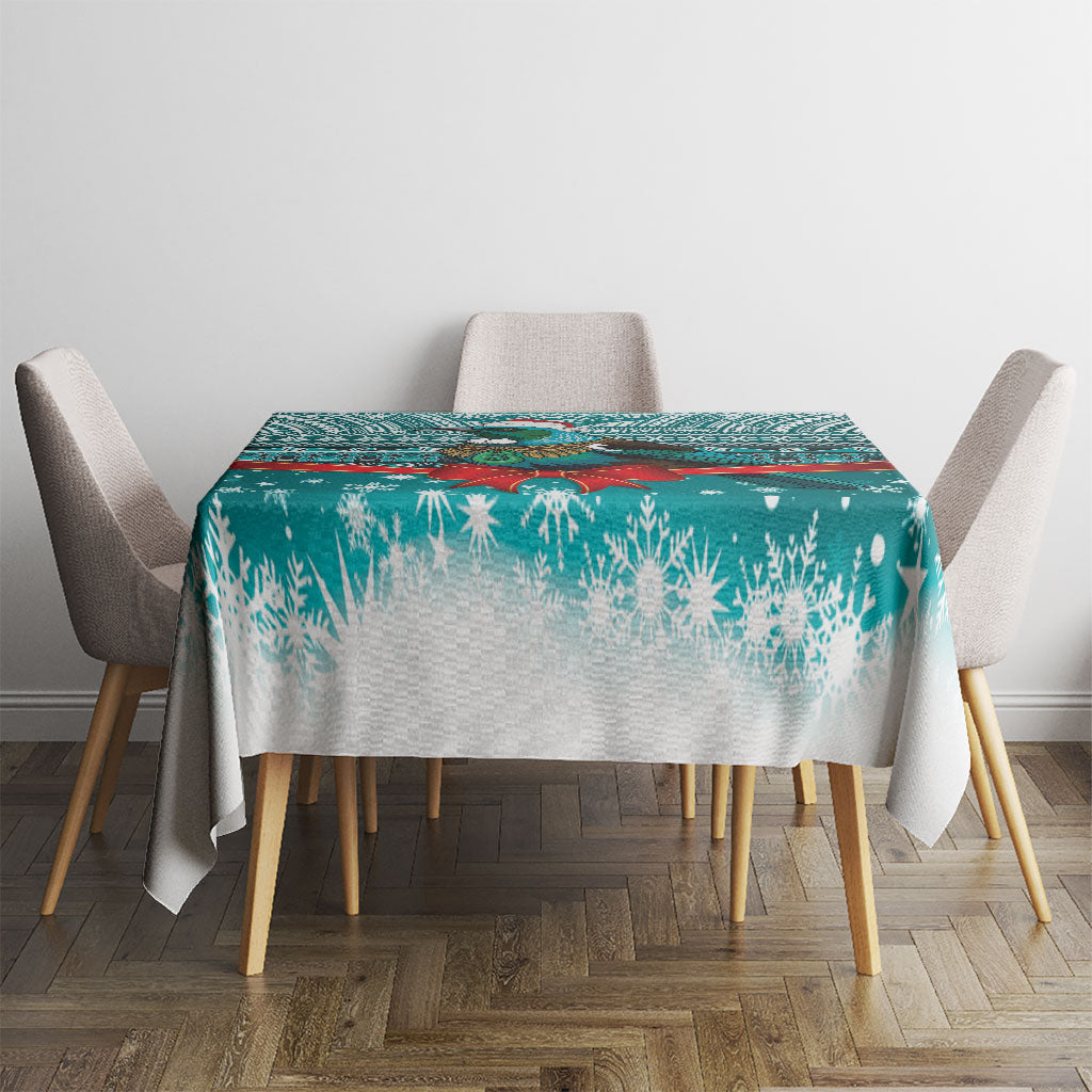 New Zealand Tui Bird Christmas Tablecloth Maori Inspired Knitted Patterns LT9 - Polynesian Pride