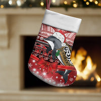 New Zealand Dolphin Terehu Christmas Stocking Maori Inspired Knitted Patterns LT9 Set of 2 Red - Polynesian Pride
