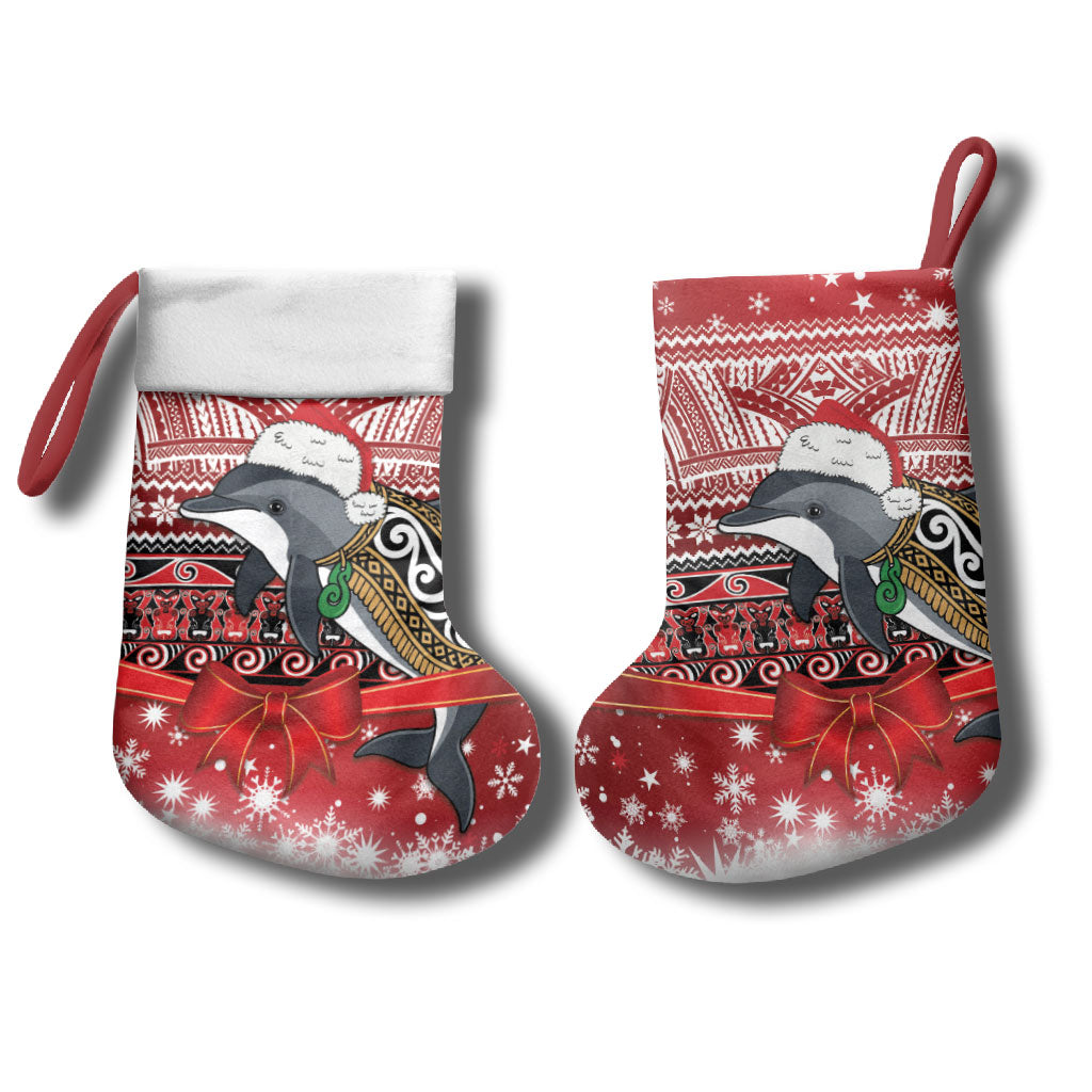 New Zealand Dolphin Terehu Christmas Stocking Maori Inspired Knitted Patterns LT9 - Polynesian Pride
