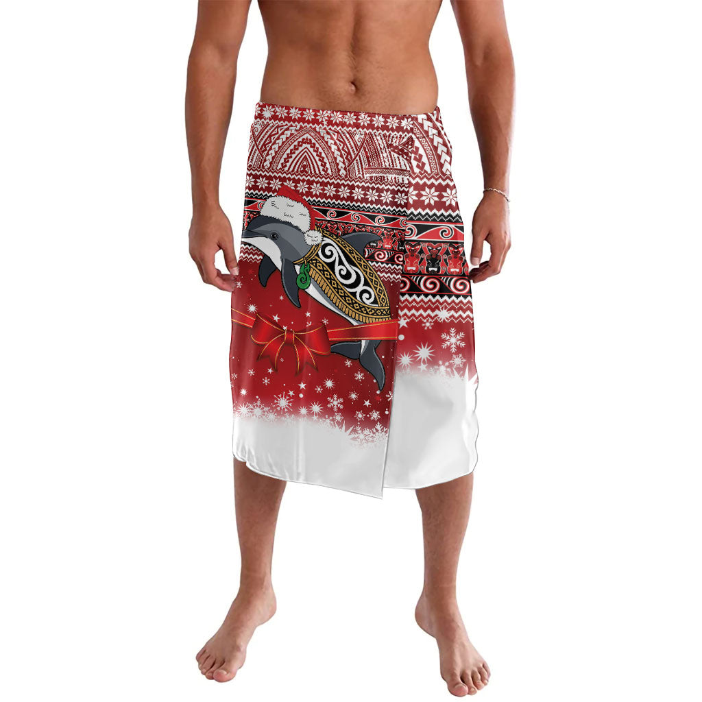 New Zealand Dolphin Terehu Christmas Lavalava Maori Inspired Knitted Patterns LT9 Red - Polynesian Pride
