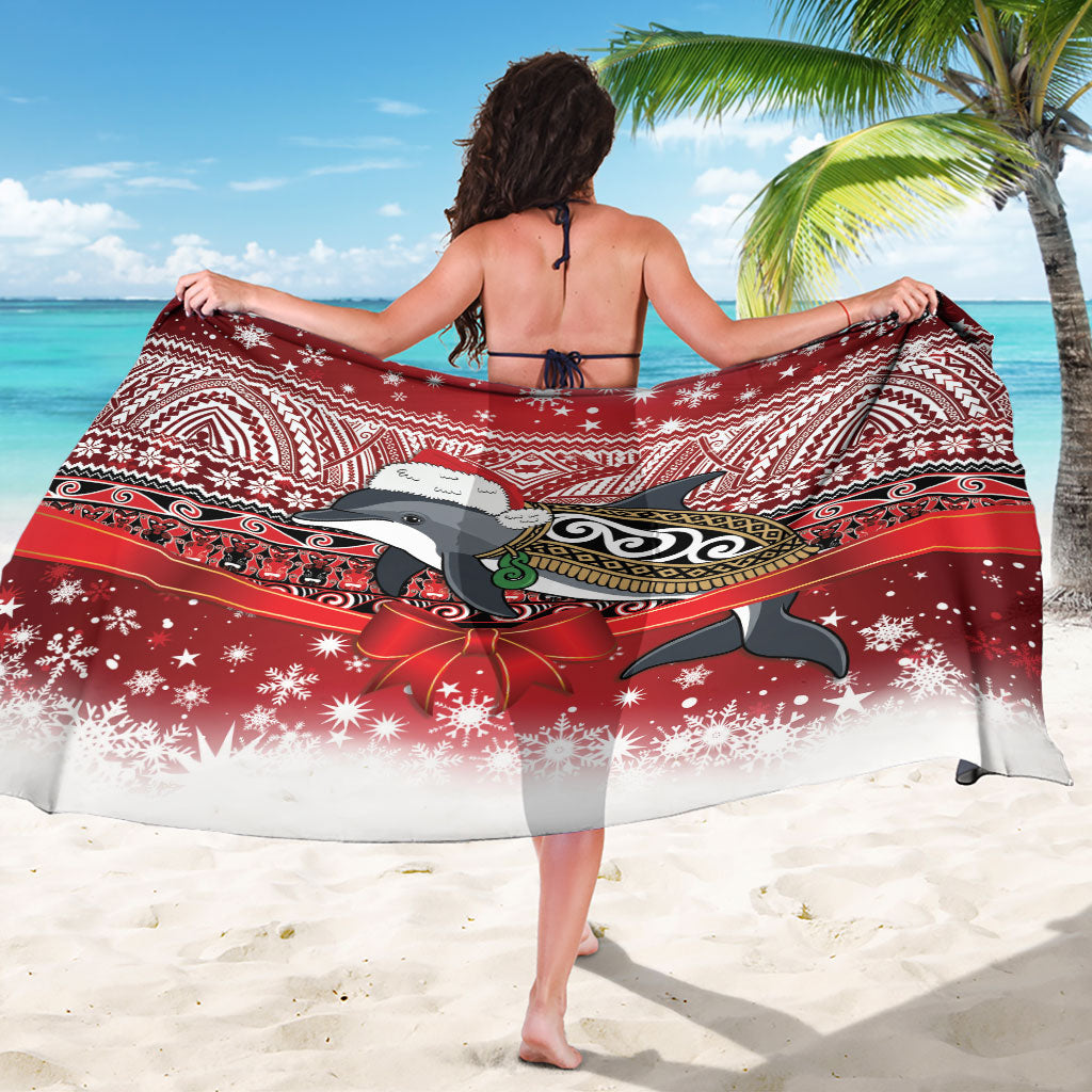 New Zealand Dolphin Terehu Christmas Sarong Maori Inspired Knitted Patterns LT9 - Polynesian Pride
