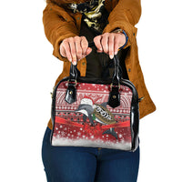 New Zealand Dolphin Terehu Christmas Shoulder Handbag Maori Inspired Knitted Patterns LT9 One Size Red - Polynesian Pride