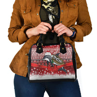 New Zealand Dolphin Terehu Christmas Shoulder Handbag Maori Inspired Knitted Patterns LT9 - Polynesian Pride