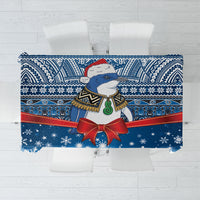 New Zealand Fairy Penguin Korora Christmas Tablecloth Maori Inspired Knitted Patterns LT9 Blue - Polynesian Pride