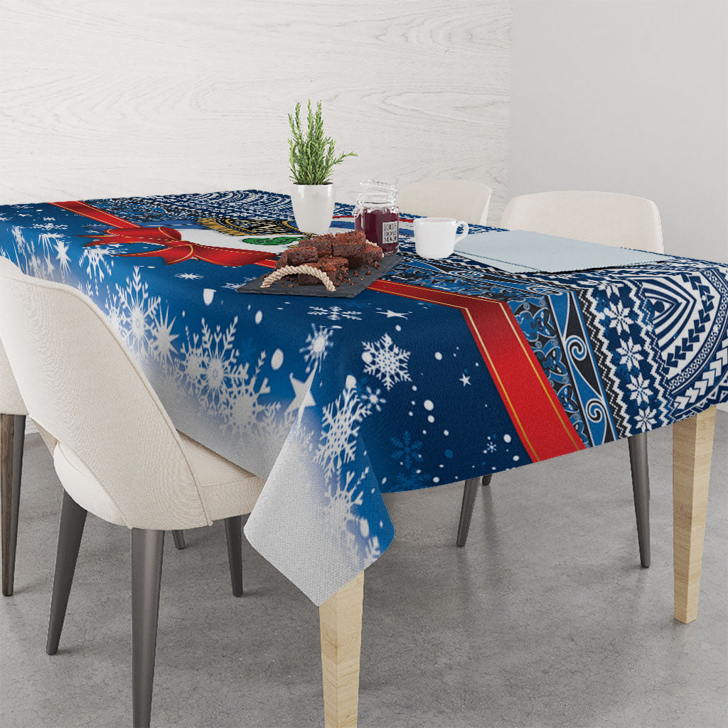 New Zealand Fairy Penguin Korora Christmas Tablecloth Maori Inspired Knitted Patterns LT9 - Polynesian Pride