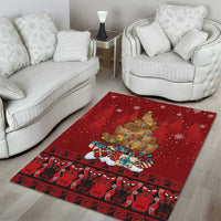 Funny Kiwi Bird Xmas Tree Area Rug New Zealand Tribal Christmas Spirit - Polynesian Pride