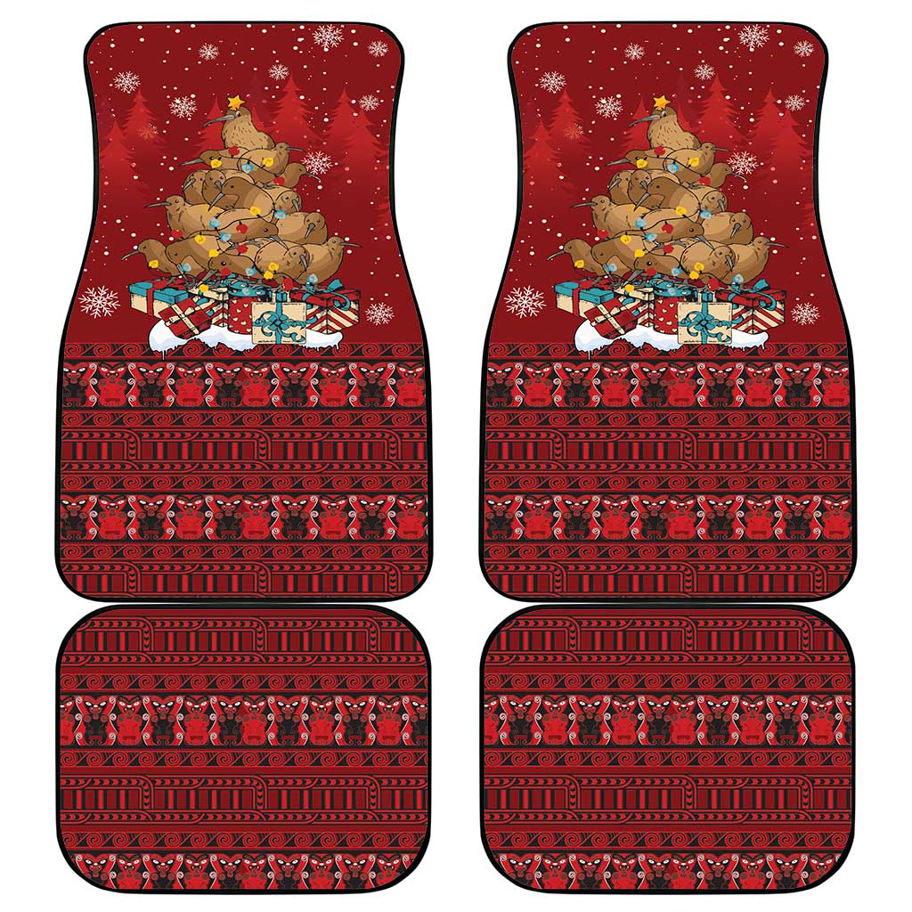 Funny Kiwi Bird Xmas Tree Car Mats New Zealand Tribal Christmas Spirit - Polynesian Pride