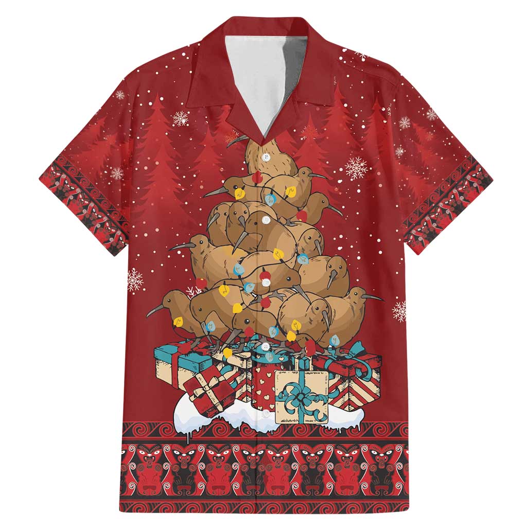 Funny Kiwi Bird Xmas Tree Family Matching Mermaid Dress and Hawaiian Shirt New Zealand Tribal Christmas Spirit - Polynesian Pride