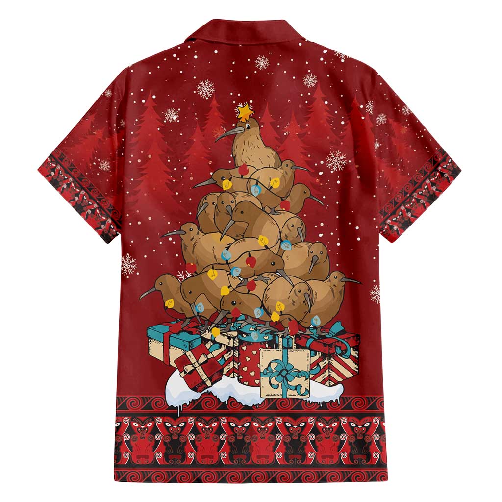 Funny Kiwi Bird Xmas Tree Family Matching Puletasi and Hawaiian Shirt New Zealand Tribal Christmas Spirit - Polynesian Pride