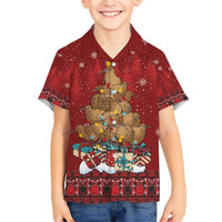 Funny Kiwi Bird Xmas Tree Family Matching Short Sleeve Bodycon Dress and Hawaiian Shirt New Zealand Tribal Christmas Spirit - Polynesian Pride