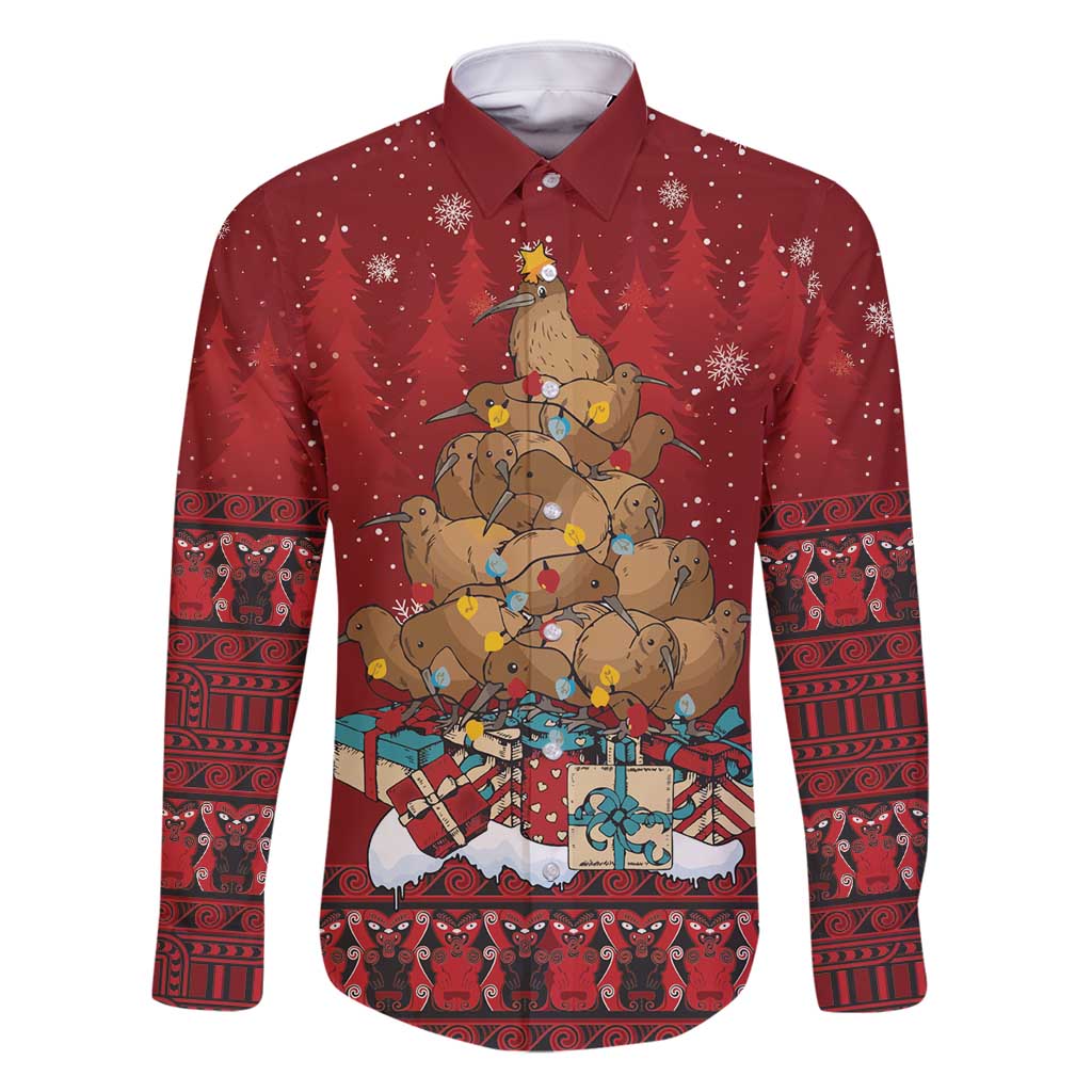 Funny Kiwi Bird Xmas Tree Family Matching Tank Maxi Dress and Hawaiian Shirt New Zealand Tribal Christmas Spirit - Polynesian Pride