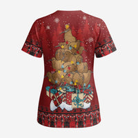 Funny Kiwi Bird Xmas Tree Scrub Top New Zealand Tribal Christmas Spirit - Polynesian Pride