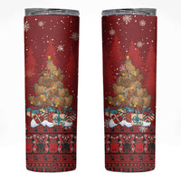 Funny Kiwi Bird Xmas Tree Skinny Tumbler New Zealand Tribal Christmas Spirit - Polynesian Pride