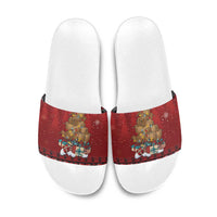 Funny Kiwi Bird Xmas Tree Slide Sandals New Zealand Tribal Christmas Spirit - Polynesian Pride