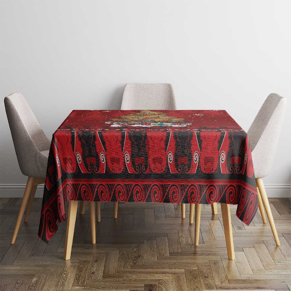 Funny Kiwi Bird Xmas Tree Tablecloth New Zealand Tribal Christmas Spirit - Polynesian Pride