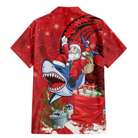 Funny Santa Riding Shark Family Matching Mermaid Dress and Hawaiian Shirt Polynesian Tribal Christmas Spirit - Polynesian Pride