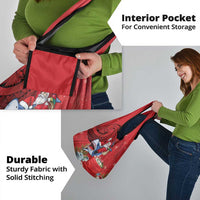 Funny Santa Riding Shark Grocery Bag Polynesian Tribal Christmas Spirit - Polynesian Pride