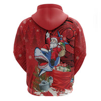 Funny Santa Riding Shark Hoodie Polynesian Tribal Christmas Spirit - Polynesian Pride