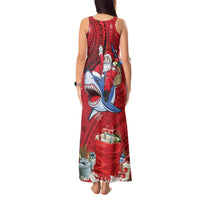Funny Santa Riding Shark Tank Maxi Dress Polynesian Tribal Christmas Spirit - Polynesian Pride