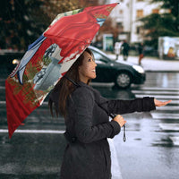 Funny Santa Riding Shark Umbrella Polynesian Tribal Christmas Spirit - Polynesian Pride