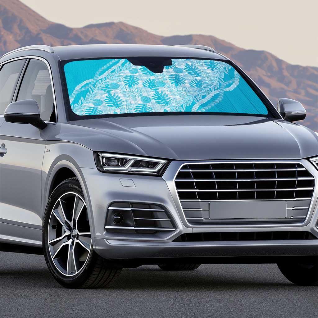 Hawaii Breadfruit Palaka Auto Sun Shade Polu Maile Lei - Polynesian Pride