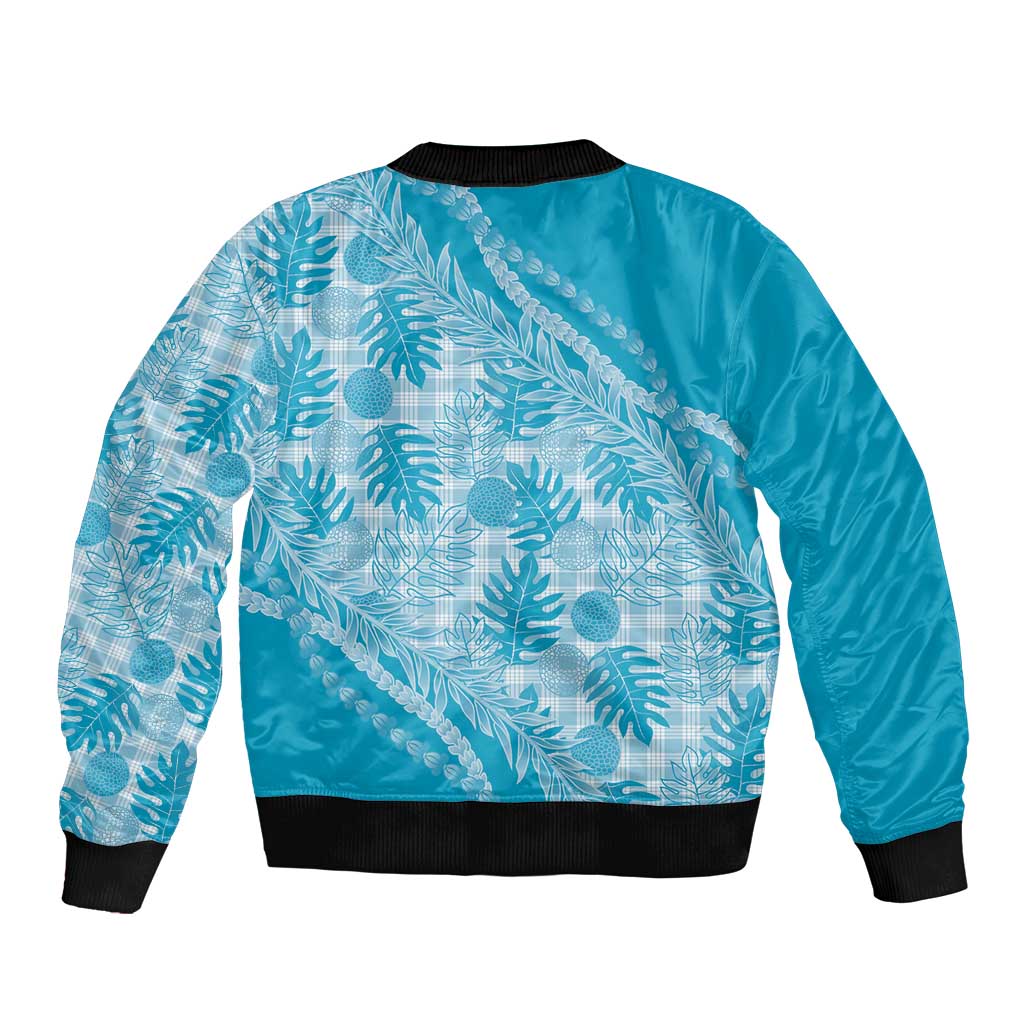 Hawaii Breadfruit Palaka Bomber Jacket Polu Maile Lei - Polynesian Pride
