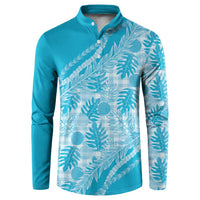 Hawaii Breadfruit Palaka Button Sweatshirt Polu Maile Lei - Polynesian Pride