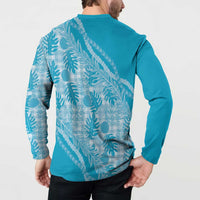 Hawaii Breadfruit Palaka Button Sweatshirt Polu Maile Lei - Polynesian Pride