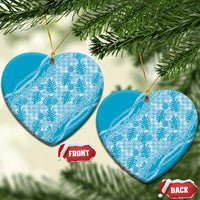 Hawaii Breadfruit Palaka Ceramic Ornament Polu Maile Lei - Polynesian Pride