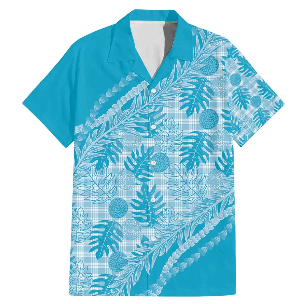 Hawaii Breadfruit Palaka Family Matching Mermaid Dress and Hawaiian Shirt Polu Maile Lei - Polynesian Pride