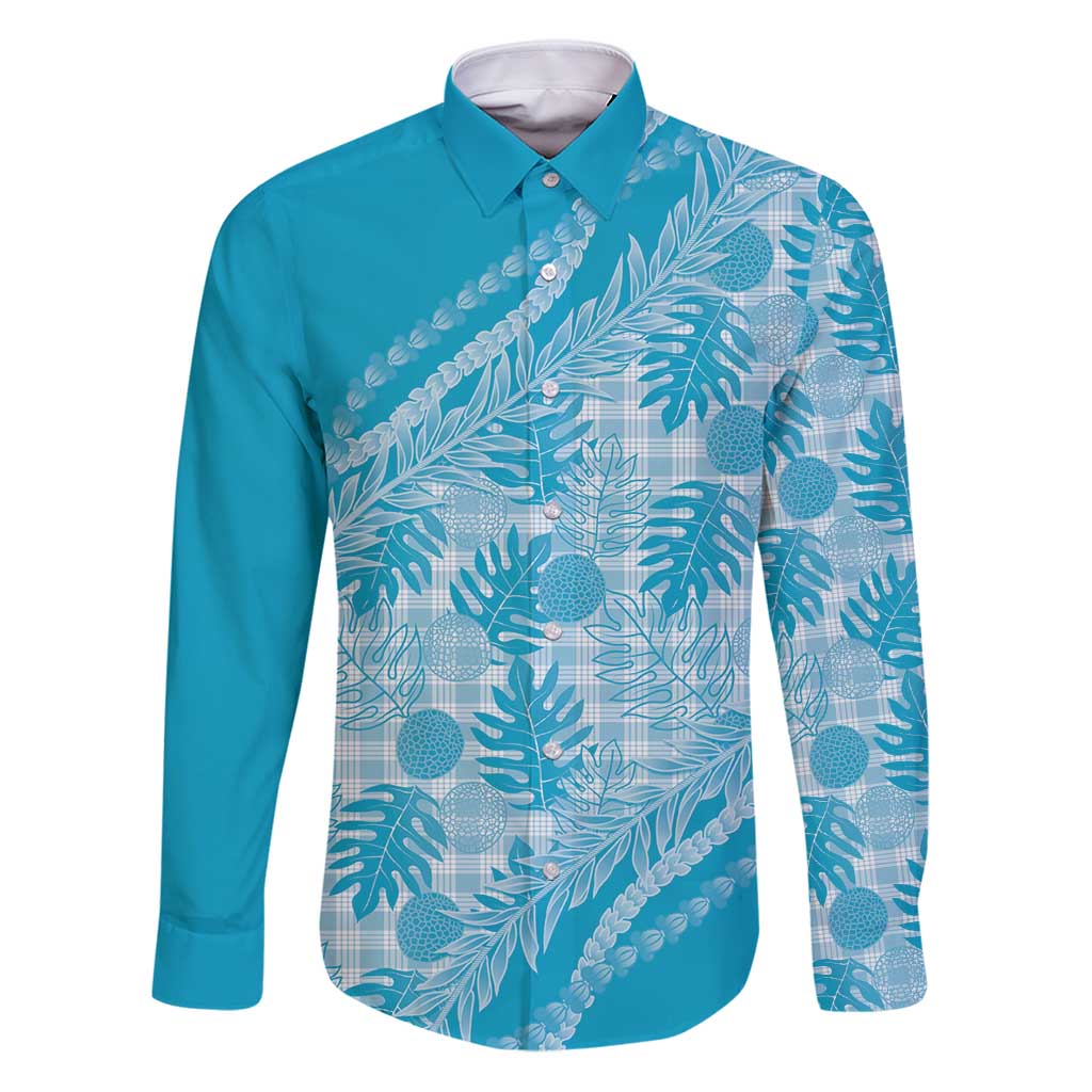 Hawaii Breadfruit Palaka Family Matching Puletasi and Hawaiian Shirt Polu Maile Lei - Polynesian Pride