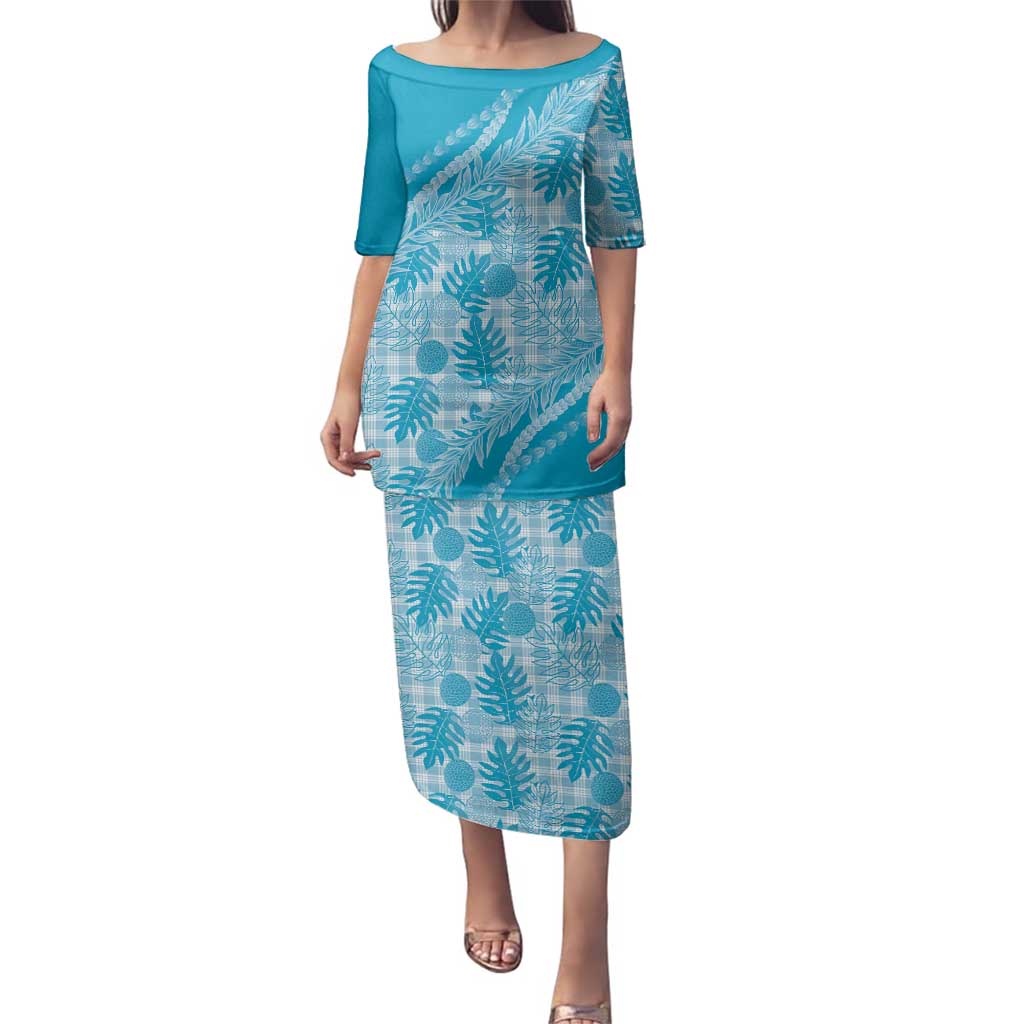 Hawaii Breadfruit Palaka Family Matching Puletasi and Hawaiian Shirt Polu Maile Lei - Polynesian Pride