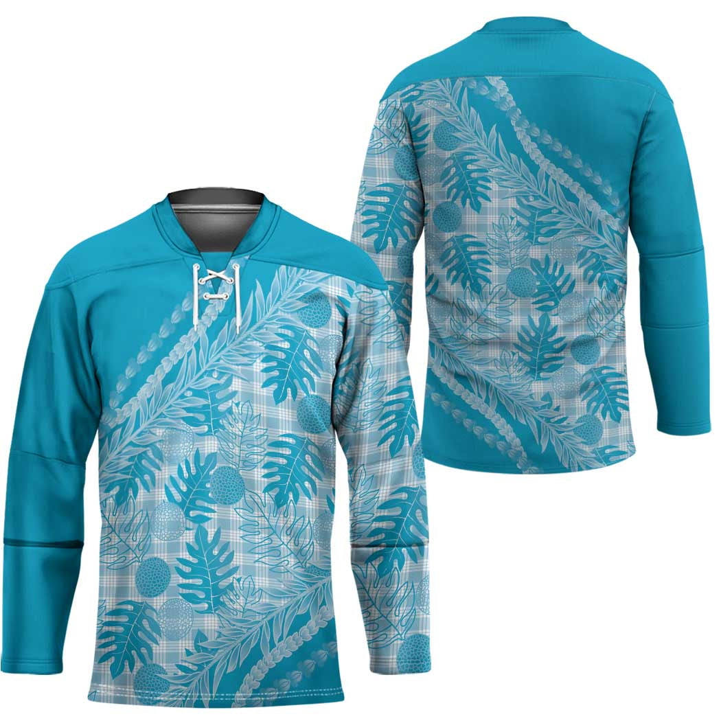 Hawaii Breadfruit Palaka Hockey Jersey Polu Maile Lei - Polynesian Pride