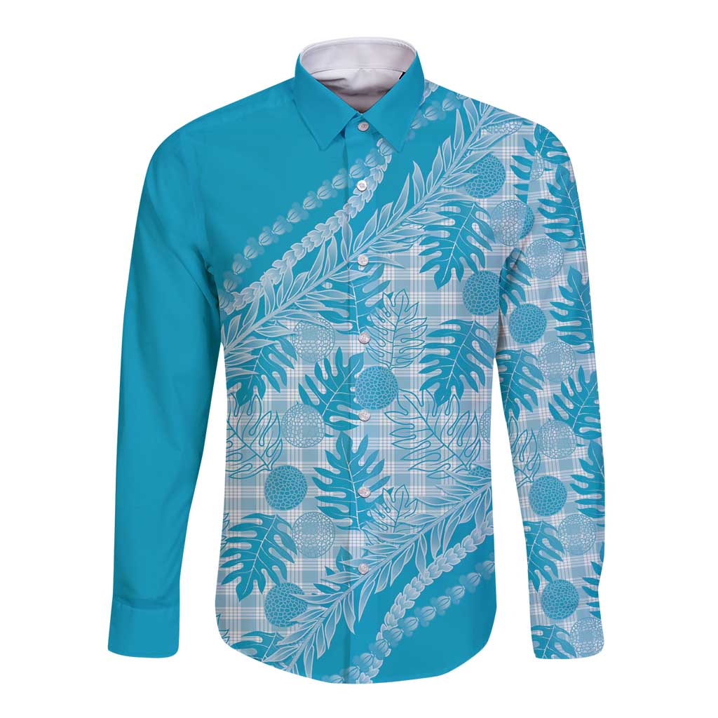 Hawaii Breadfruit Palaka Long Sleeve Button Shirt Polu Maile Lei - Polynesian Pride
