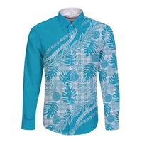 Hawaii Breadfruit Palaka Long Sleeve Button Shirt Polu Maile Lei - Polynesian Pride