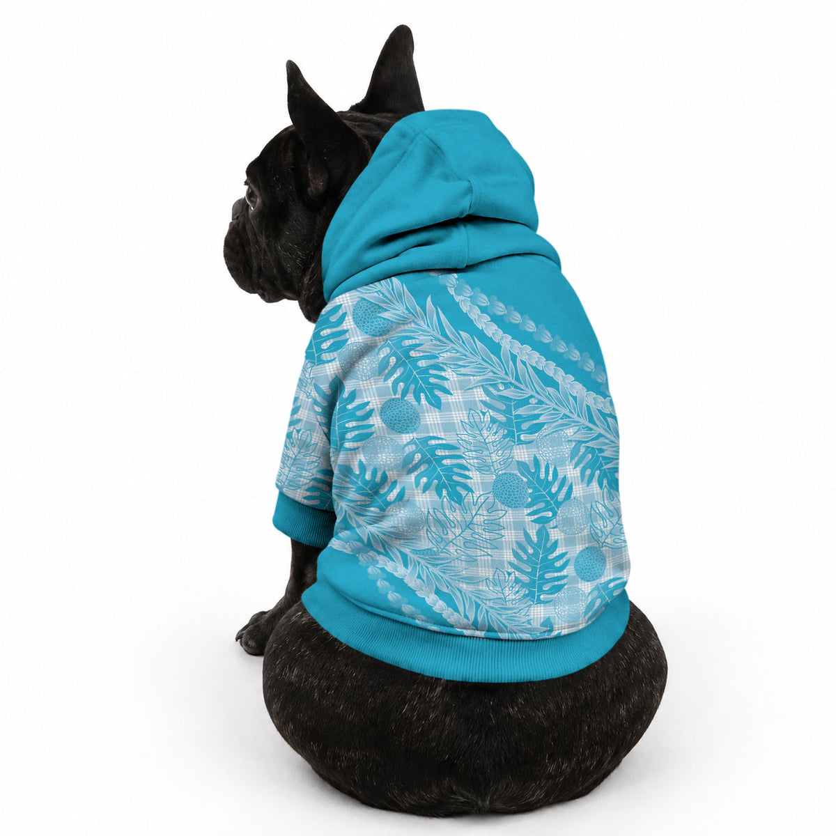 Hawaii Breadfruit Palaka Pet Hoodie Polu Maile Lei LT9 - Polynesian Pride