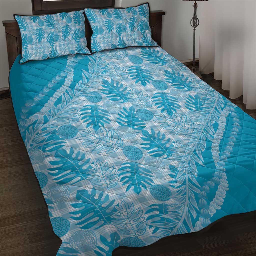 Hawaii Breadfruit Palaka Quilt Bed Set Polu Maile Lei - Polynesian Pride
