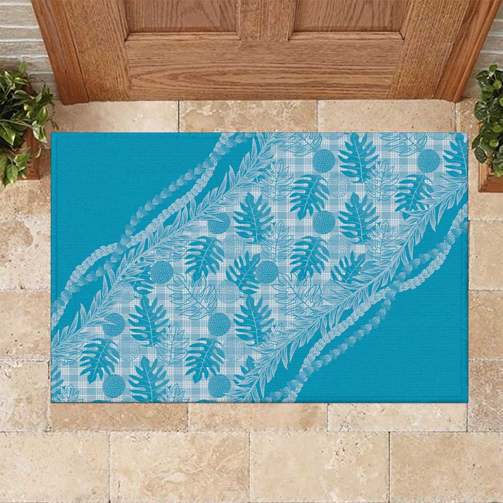 Hawaii Breadfruit Palaka Rubber Doormat Polu Maile Lei - Polynesian Pride