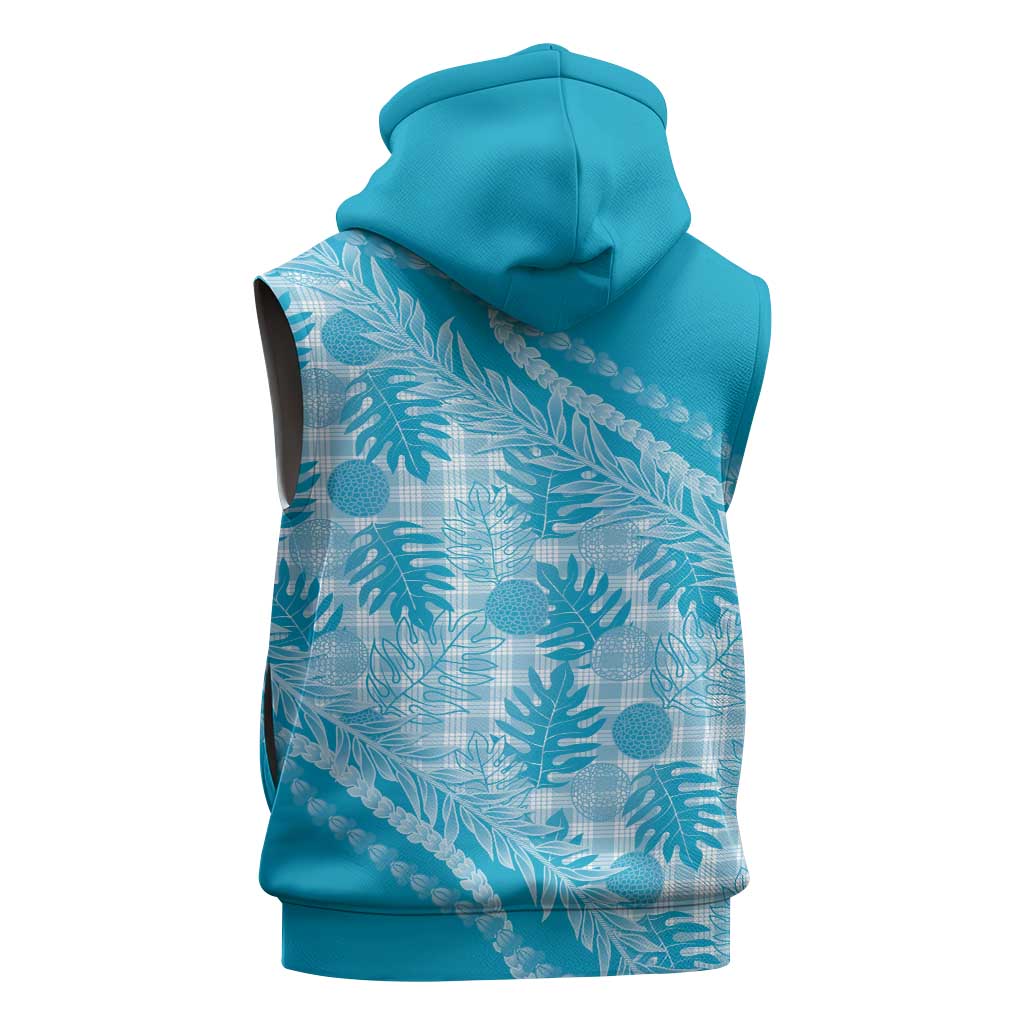 Hawaii Breadfruit Palaka Sleeveless Hoodie Polu Maile Lei - Polynesian Pride