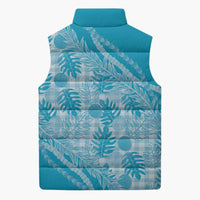 Hawaii Breadfruit Palaka Sleeveless Puffer Jacket Polu Maile Lei - Polynesian Pride