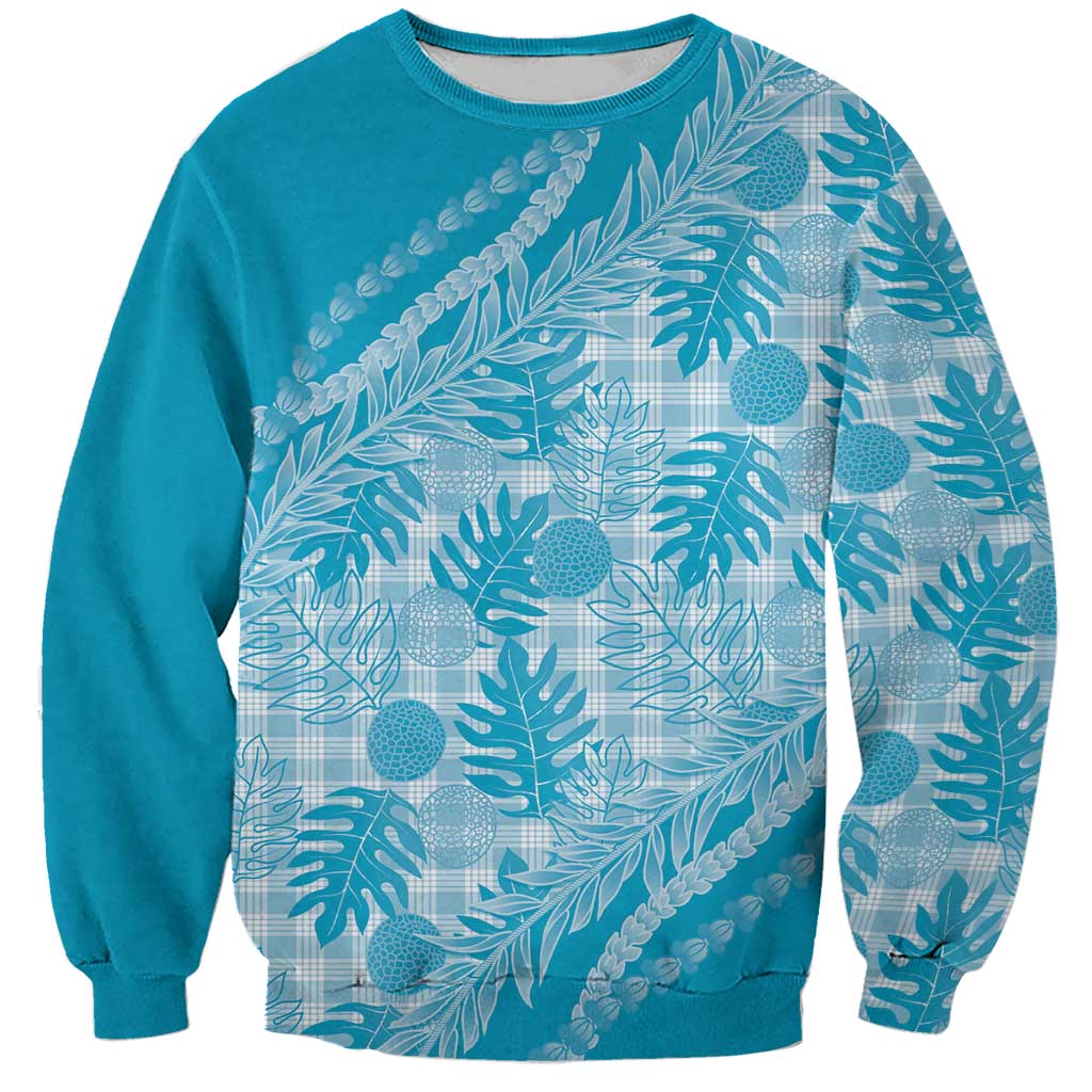 Hawaii Breadfruit Palaka Sweatshirt Polu Maile Lei - Polynesian Pride