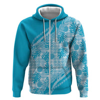 Hawaii Breadfruit Palaka Zip Hoodie Polu Maile Lei - Polynesian Pride