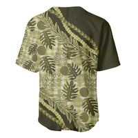 Hawaii Breadfruit Palaka Baseball Jersey Omaomao Maile Lei - Polynesian Pride