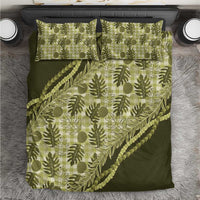 Hawaii Breadfruit Palaka Bedding Set Omaomao Maile Lei - Polynesian Pride