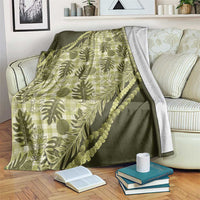 Hawaii Breadfruit Palaka Blanket Omaomao Maile Lei - Polynesian Pride