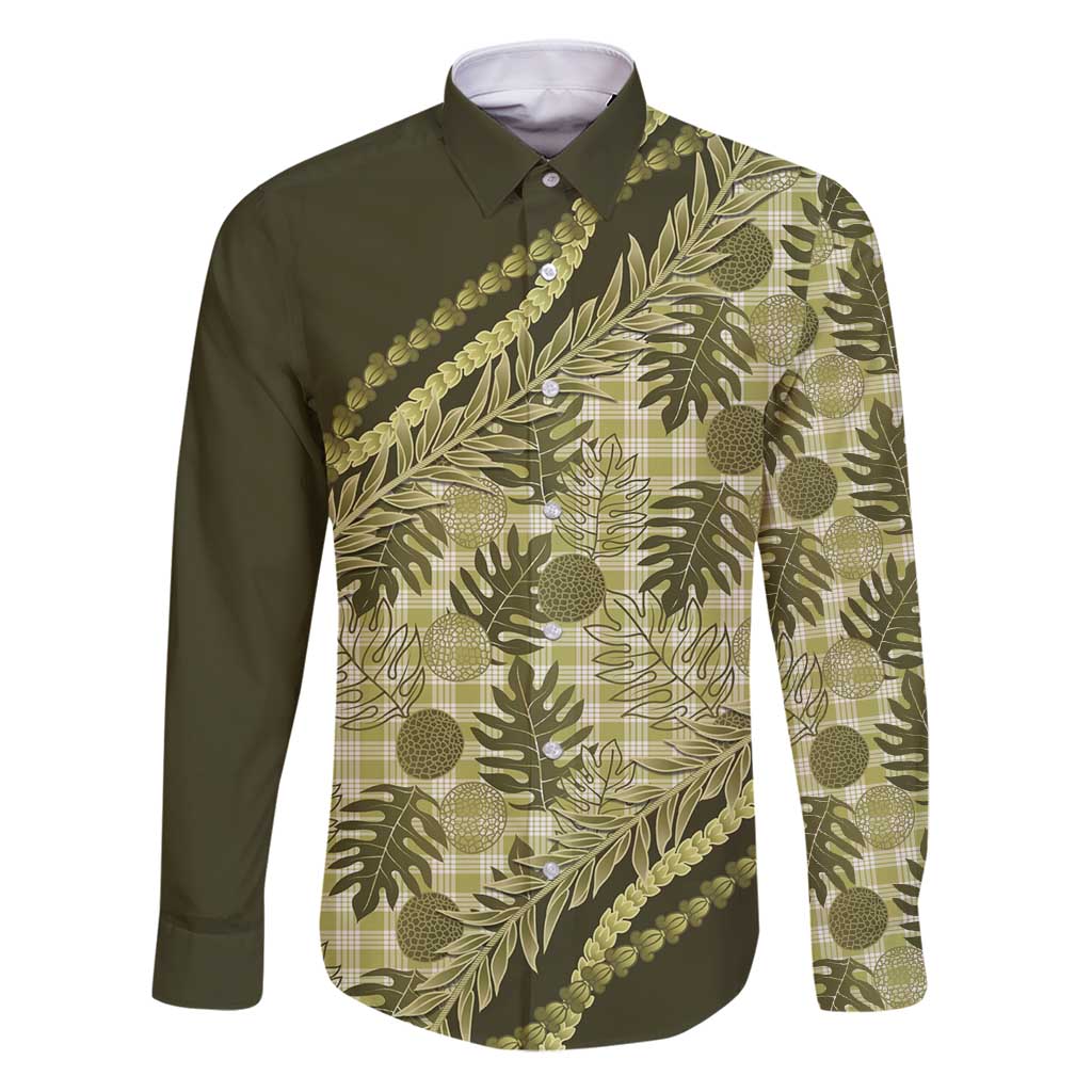 Hawaii Breadfruit Palaka Family Matching Puletasi and Hawaiian Shirt Omaomao Maile Lei - Polynesian Pride