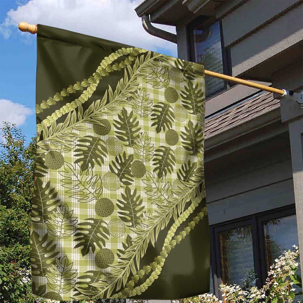 Hawaii Breadfruit Palaka Garden Flag Omaomao Maile Lei - Polynesian Pride