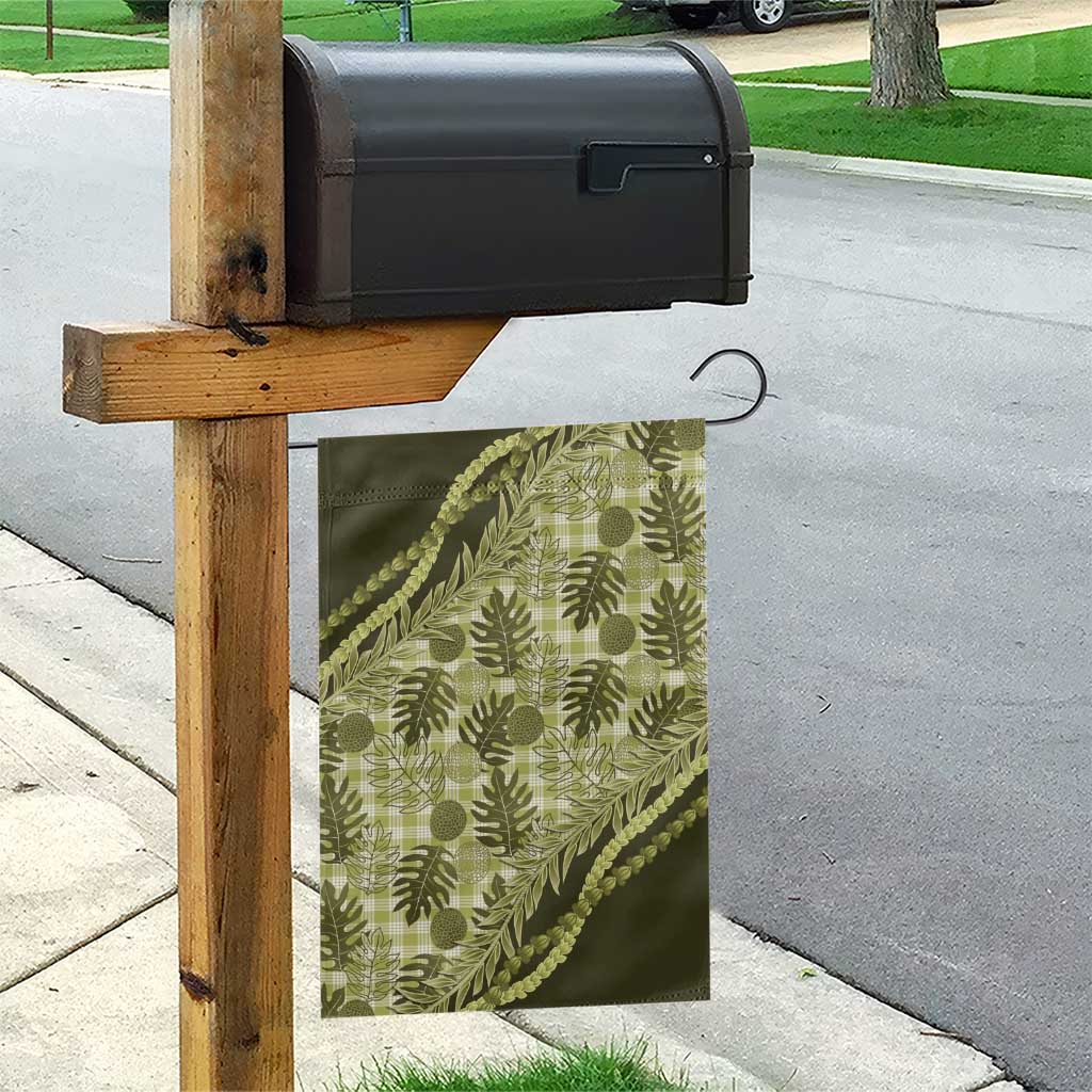 Hawaii Breadfruit Palaka Garden Flag Omaomao Maile Lei - Polynesian Pride