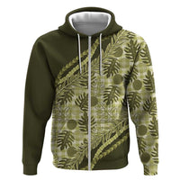 Hawaii Breadfruit Palaka Hoodie Omaomao Maile Lei - Polynesian Pride