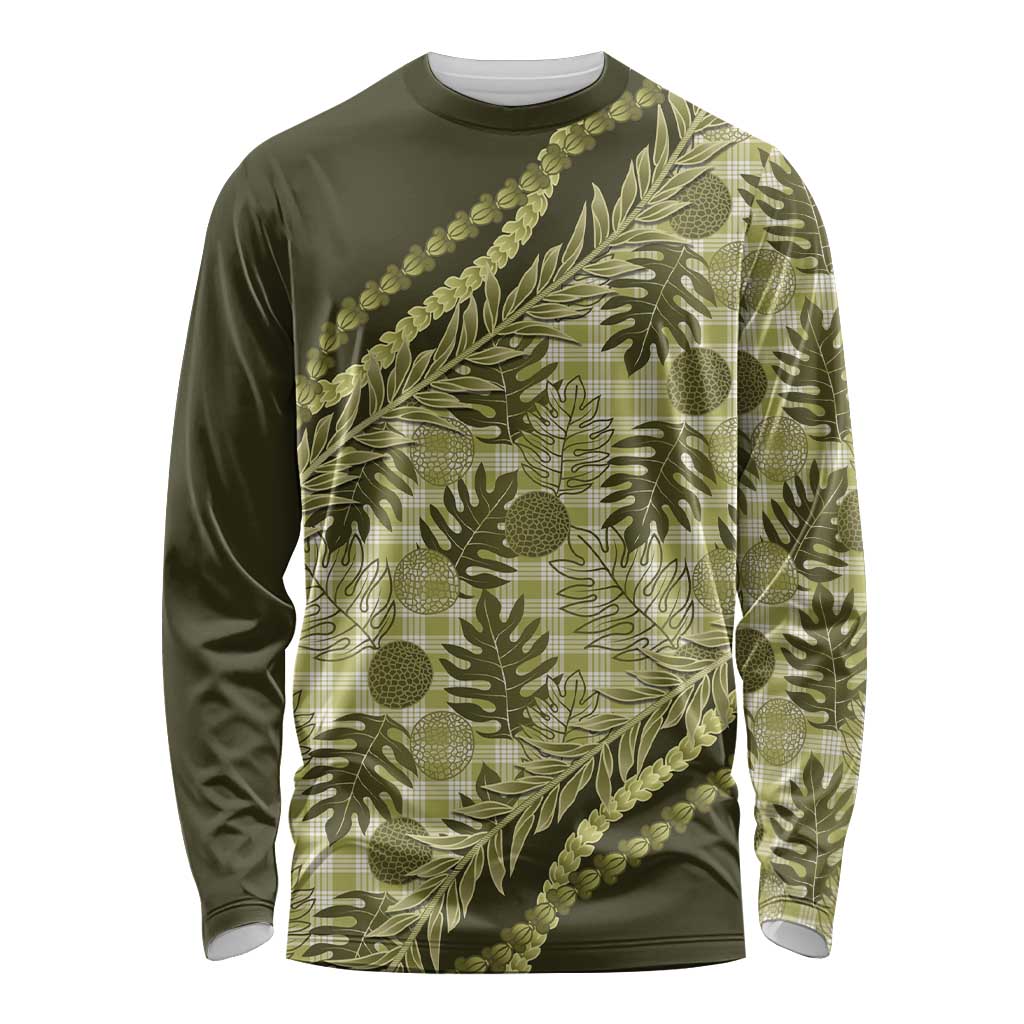 Hawaii Breadfruit Palaka Long Sleeve Shirt Omaomao Maile Lei - Polynesian Pride